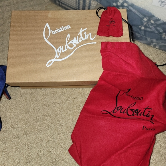 Christian Louboutin Lavalliere 100 Suede Pumps size 38, indigo/black - Picture 3 of 7